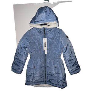 DKNY NEW Girl Jacket Size  Small 6X Iridescent purple/lavender Full zipper hood